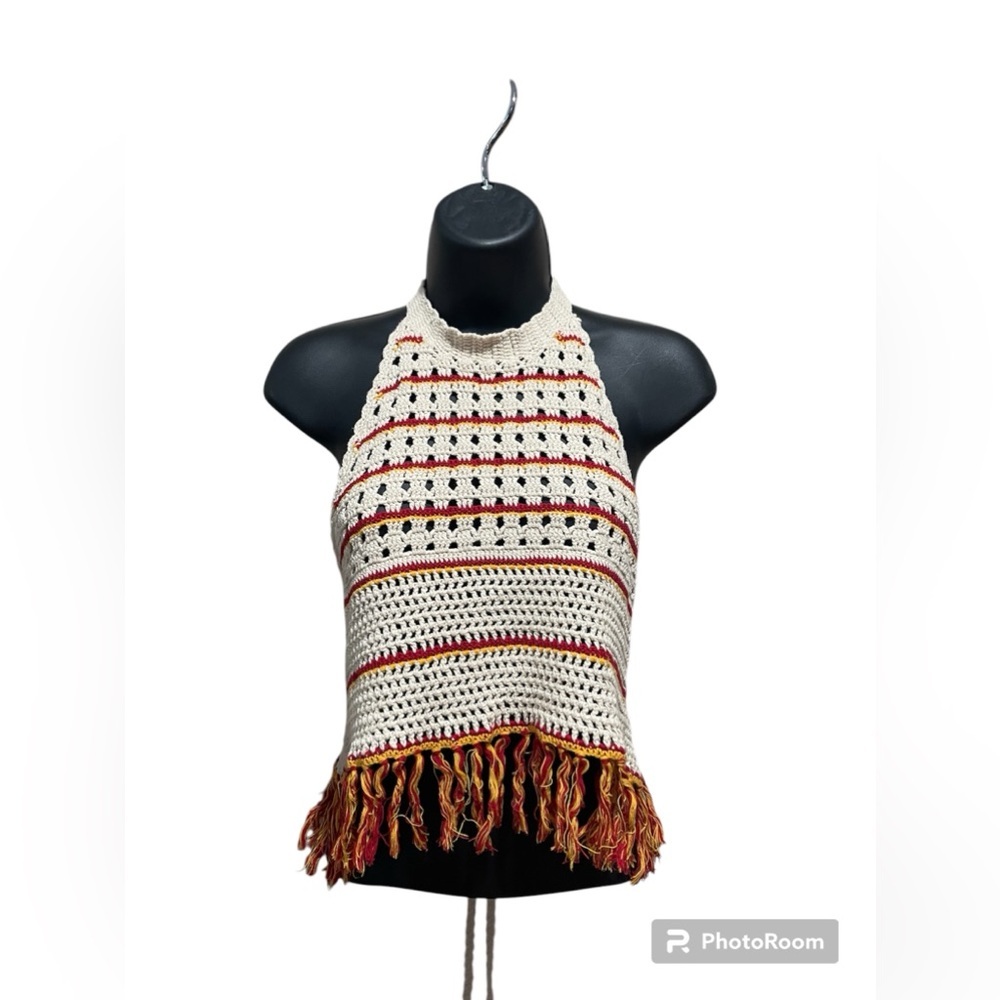 Moon River Crochet Halter With Fringe